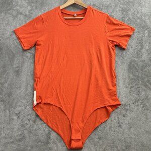 Free People Intimately Shirt Womens Large In My Tee Orange Top Short Sleeve